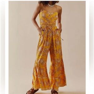 Yellow free people jumpsuit